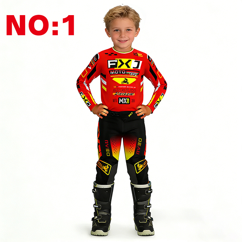 Setelan motocross anak, jersey - Motorcycle Gear Youth ulasan dan harga