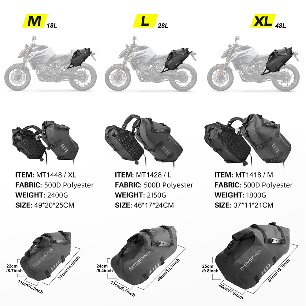 Rhinowalk tas samping sepeda M - Motorcycle Gear Warehouse ulasan dan harga