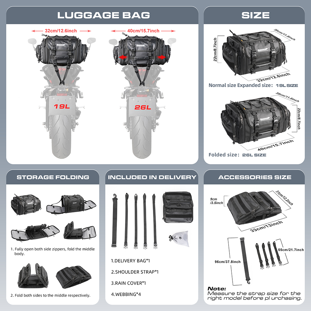 Rhinowalk Tas Motor 19L-32L/40 - Motorcycle Gear Warehouse ulasan dan harga